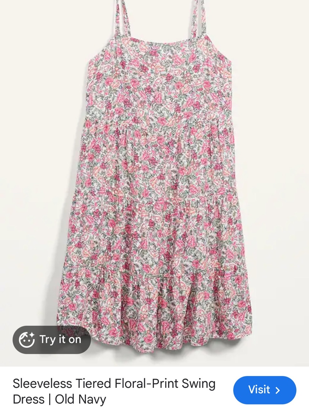 Old Navy sleeveless tiered floral swing dress